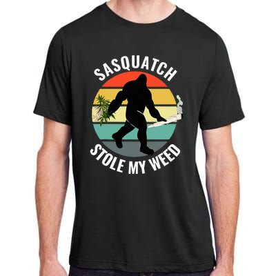 Funny Cannabis And Sci Fi 420 Sasquatch Stole My Weed Adult ChromaSoft Performance T-Shirt