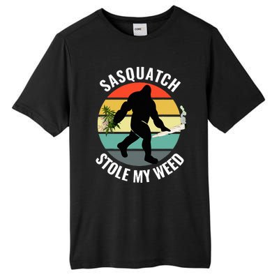 Funny Cannabis And Sci Fi 420 Sasquatch Stole My Weed Tall Fusion ChromaSoft Performance T-Shirt