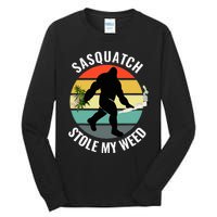 Funny Cannabis And Sci Fi 420 Sasquatch Stole My Weed Tall Long Sleeve T-Shirt