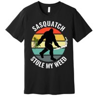 Funny Cannabis And Sci Fi 420 Sasquatch Stole My Weed Premium T-Shirt