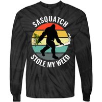 Funny Cannabis And Sci Fi 420 Sasquatch Stole My Weed Tie-Dye Long Sleeve Shirt