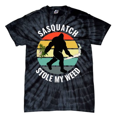 Funny Cannabis And Sci Fi 420 Sasquatch Stole My Weed Tie-Dye T-Shirt