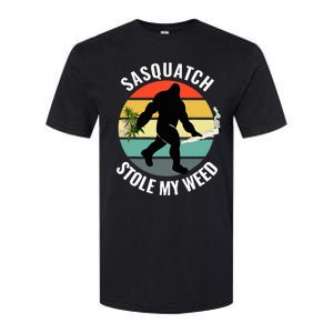 Funny Cannabis And Sci Fi 420 Sasquatch Stole My Weed Softstyle CVC T-Shirt