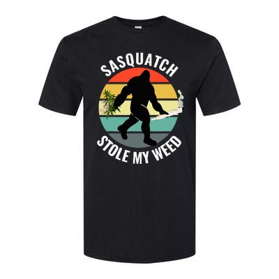 Funny Cannabis And Sci Fi 420 Sasquatch Stole My Weed Softstyle CVC T-Shirt