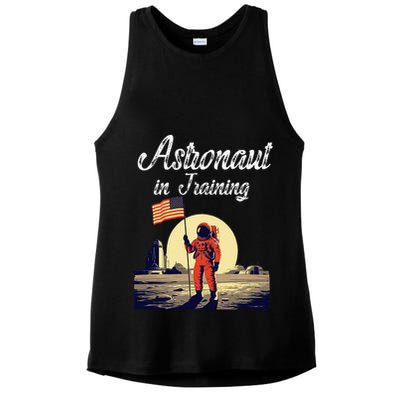 Funny Cosmic Astronaut in Training for Space Missions Ladies PosiCharge Tri-Blend Wicking Tank