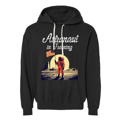 Funny Cosmic Astronaut in Training for Space Missions Garment-Dyed Fleece Hoodie