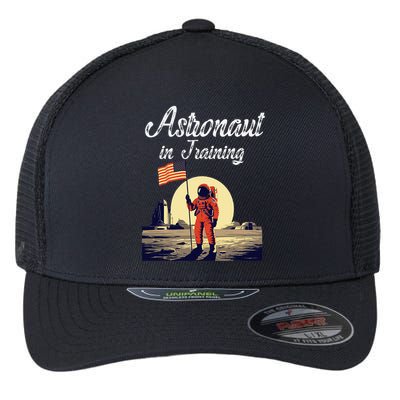 Funny Cosmic Astronaut in Training for Space Missions Flexfit Unipanel Trucker Cap