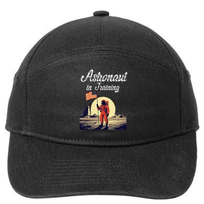 Funny Cosmic Astronaut in Training for Space Missions 7-Panel Snapback Hat