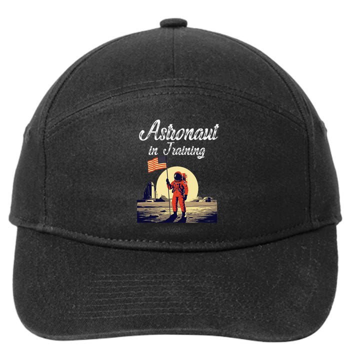 Funny Cosmic Astronaut in Training for Space Missions 7-Panel Snapback Hat