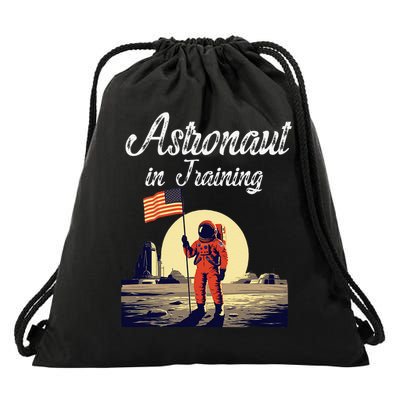 Funny Cosmic Astronaut in Training for Space Missions Drawstring Bag
