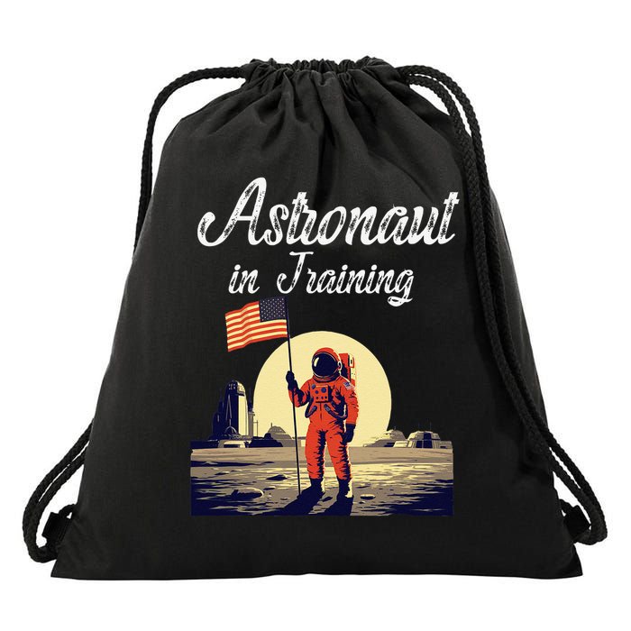 Funny Cosmic Astronaut in Training for Space Missions Drawstring Bag