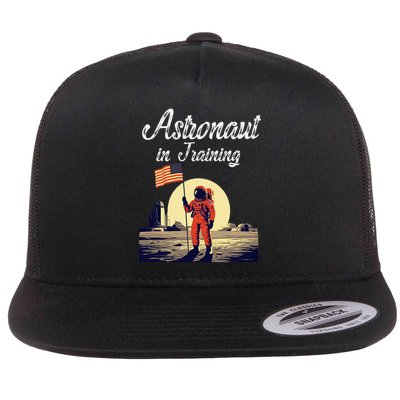 Funny Cosmic Astronaut in Training for Space Missions Flatbill Hat
