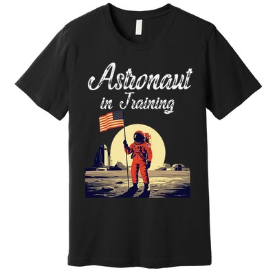 Funny Cosmic Astronaut in Training for Space Missions Premium T-Shirt