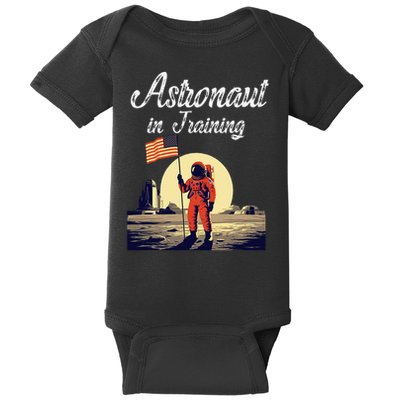 Funny Cosmic Astronaut in Training for Space Missions Baby Bodysuit