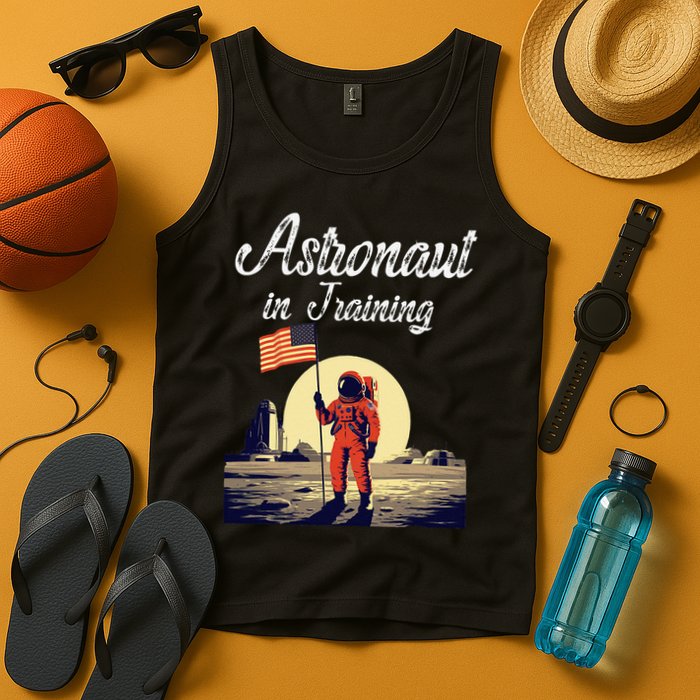 Funny Cosmic Astronaut in Training for Space Missions Tank Top