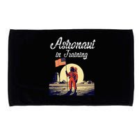 Funny Cosmic Astronaut in Training for Space Missions Microfiber Hand Towel