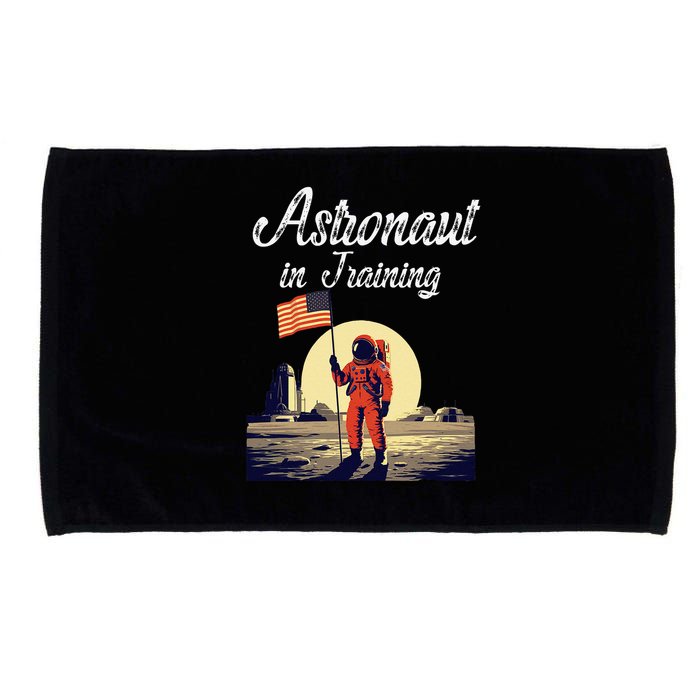 Funny Cosmic Astronaut in Training for Space Missions Microfiber Hand Towel