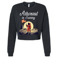 Funny Cosmic Astronaut in Training for Space Missions Cropped Pullover Crew