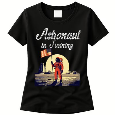 Funny Cosmic Astronaut in Training for Space Missions Womens T-Shirt