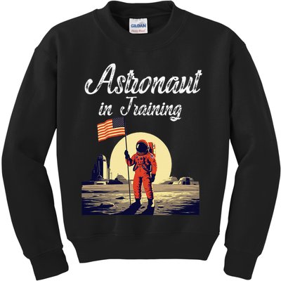 Funny Cosmic Astronaut in Training for Space Missions Kids Sweatshirt