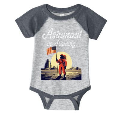Funny Cosmic Astronaut in Training for Space Missions Infant Baby Jersey Bodysuit