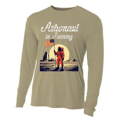 Funny Cosmic Astronaut in Training for Space Missions Cooling Performance Long Sleeve Crew