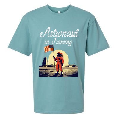 Funny Cosmic Astronaut in Training for Space Missions Sueded Cloud Jersey T-Shirt