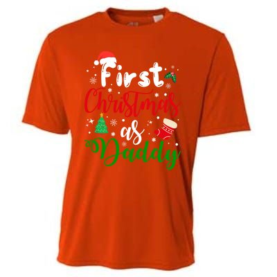 First Christmas As Daddy New Parents Christmas Xmas Dad Great Gift Cooling Performance Crew T-Shirt