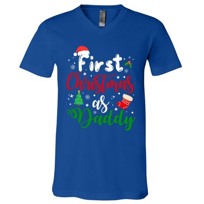 First Christmas As Daddy New Parents Christmas Xmas Dad Great Gift V-Neck T-Shirt