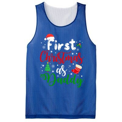 First Christmas As Daddy New Parents Christmas Xmas Dad Great Gift Mesh Reversible Basketball Jersey Tank