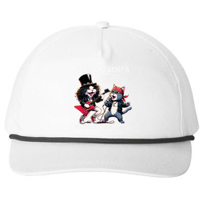 Funny Cat Animal Vintage Rock Cat Play Guitar Music Snapback Five-Panel Rope Hat