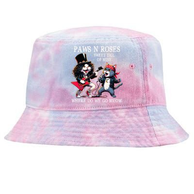 Funny Cat Animal Vintage Rock Cat Play Guitar Music Tie-Dyed Bucket Hat