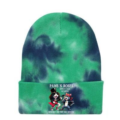 Funny Cat Animal Vintage Rock Cat Play Guitar Music Tie Dye 12in Knit Beanie