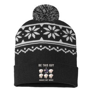 Funny Conservative Anti Woke Fake News USA-Made Snowflake Beanie