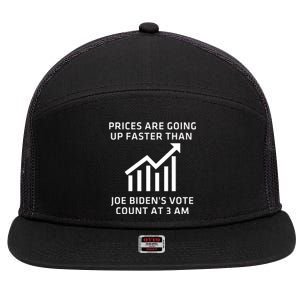 Funny Conservative Anti Joe Biden Inflation 7 Panel Mesh Trucker Snapback Hat