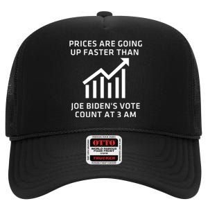 Funny Conservative Anti Joe Biden Inflation High Crown Mesh Back Trucker Hat