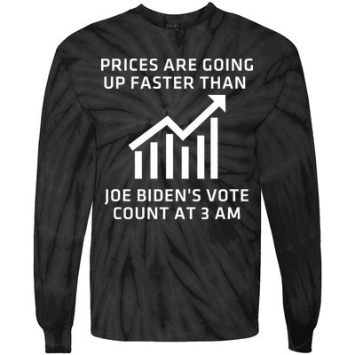 Funny Conservative Anti Joe Biden Inflation Tie-Dye Long Sleeve Shirt
