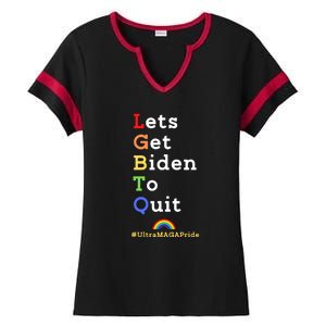 Funny Conservative Anti Biden LGBTQ Pride Ladies Halftime Notch Neck Tee