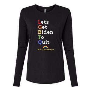 Funny Conservative Anti Biden LGBTQ Pride Womens Cotton Relaxed Long Sleeve T-Shirt