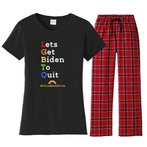 Funny Conservative Anti Biden LGBTQ Pride Women's Flannel Pajama Set