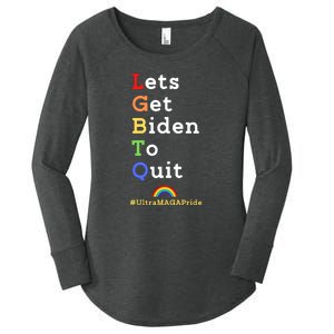 Funny Conservative Anti Biden LGBTQ Pride Women's Perfect Tri Tunic Long Sleeve Shirt