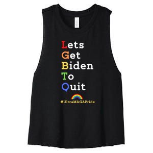 Funny Conservative Anti Biden LGBTQ Pride Women's Racerback Cropped Tank