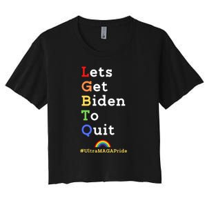 Funny Conservative Anti Biden LGBTQ Pride Women's Crop Top Tee