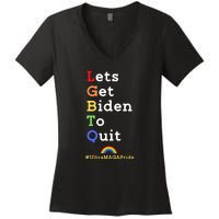 Funny Conservative Anti Biden LGBTQ Pride Women's V-Neck T-Shirt