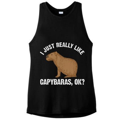 Funny Capybara Art For Rodent Capybara Lover Ladies PosiCharge Tri-Blend Wicking Tank
