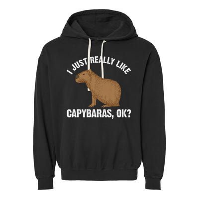 Funny Capybara Art For Rodent Capybara Lover Garment-Dyed Fleece Hoodie