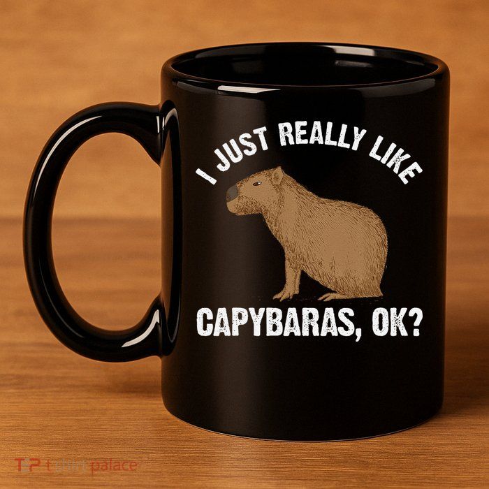 Funny Capybara Art For Rodent Capybara Lover 11oz C Handle Ceramic Mug