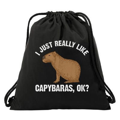 Funny Capybara Art For Rodent Capybara Lover Drawstring Bag