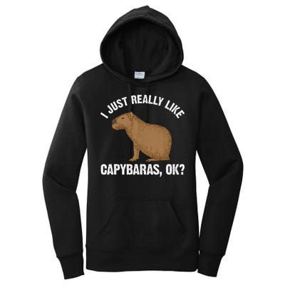 Funny Capybara Art For Rodent Capybara Lover Women's Pullover Hoodie