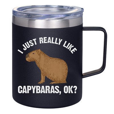 Funny Capybara Art For Rodent Capybara Lover 12oz Stainless Steel Coffee Mug
